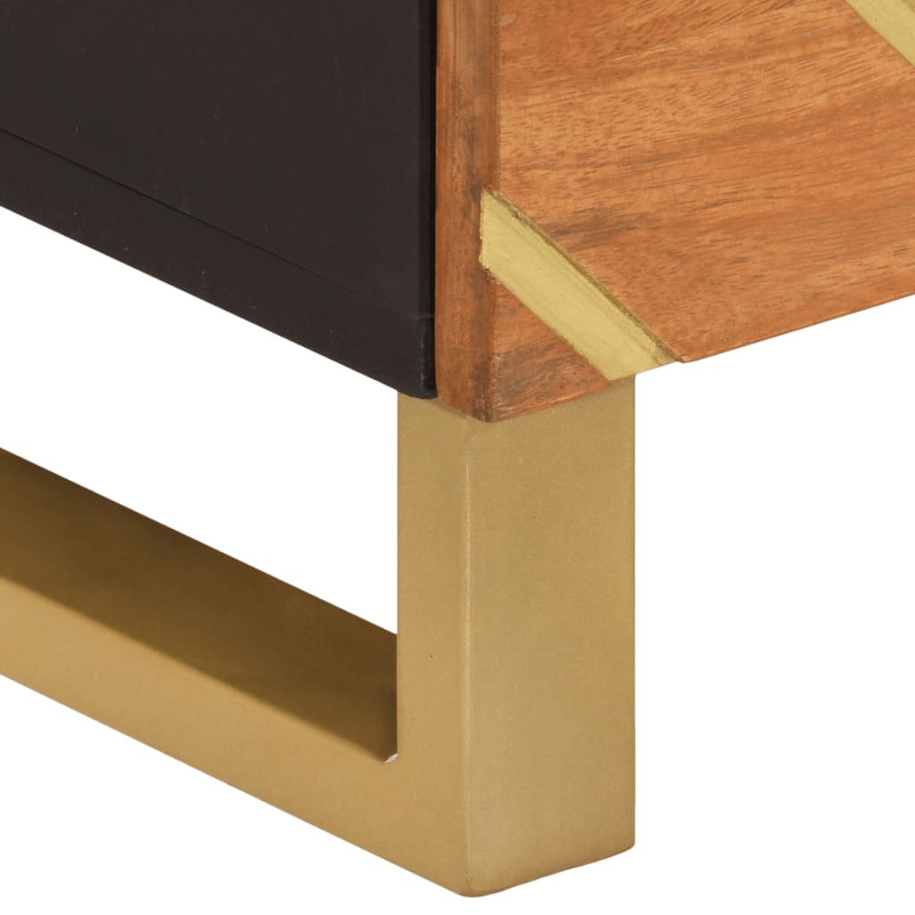 Armoire latérale marron et noir 40x33,5x75 cm bois de manguier - XIOS