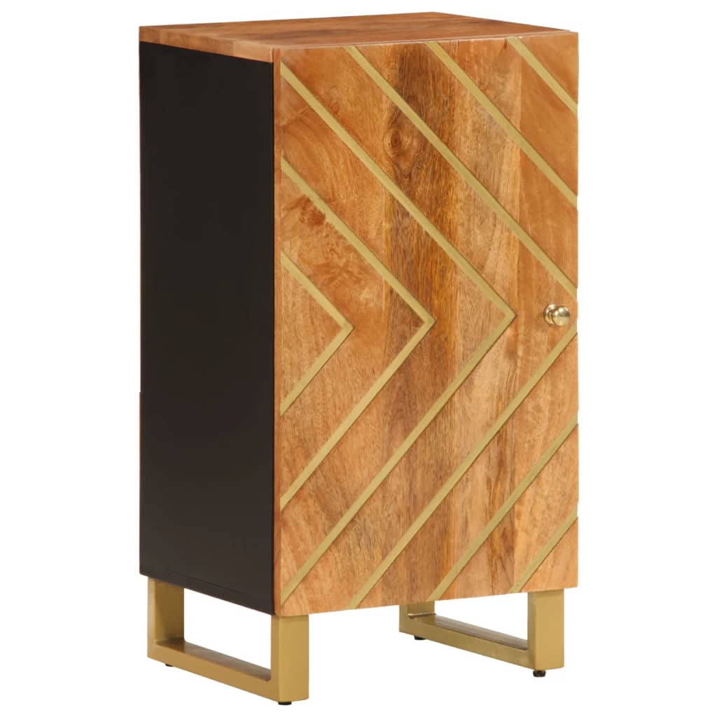 Armoire latérale marron et noir 40x33,5x75 cm bois de manguier - XIOS