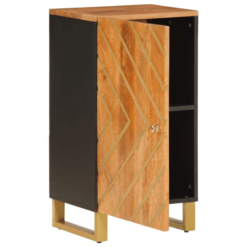 Armoire latérale marron et noir 40x33,5x75 cm bois de manguier - XIOS