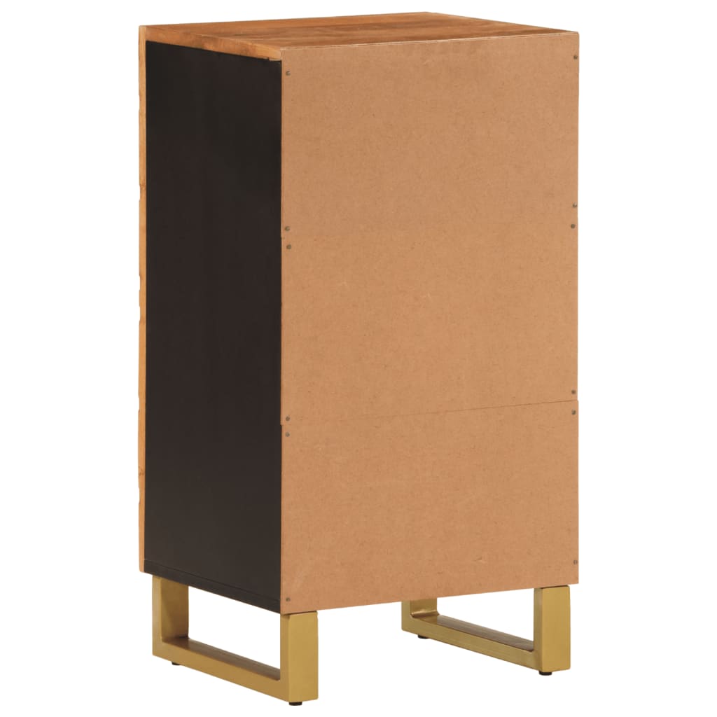 Armoire latérale marron et noir 40x33,5x75 cm bois de manguier - XIOS