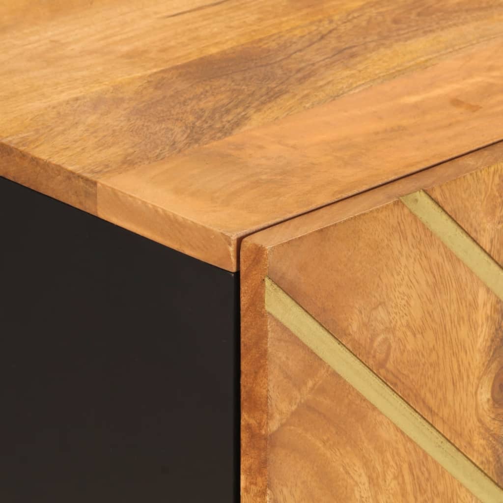 Armoire latérale marron et noir 40x33,5x75 cm bois de manguier - XIOS