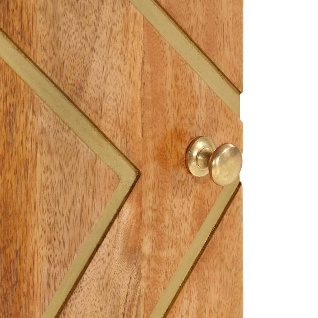 Armoire latérale marron et noir 40x33,5x75 cm bois de manguier - XIOS