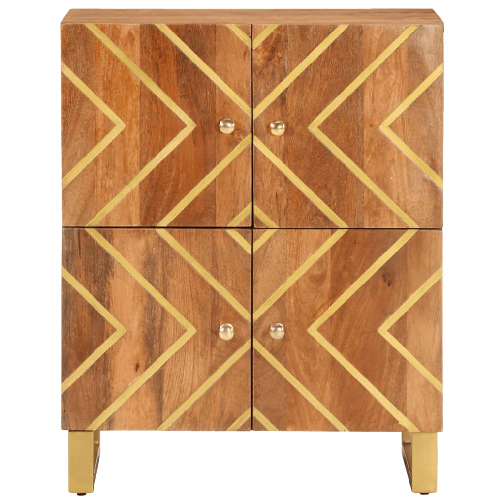 Armoire latérale marron et noir 60x33,5x75 cm bois de manguier - XIOS