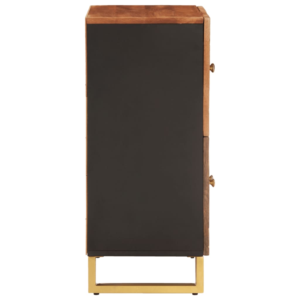 Armoire latérale marron et noir 60x33,5x75 cm bois de manguier - XIOS