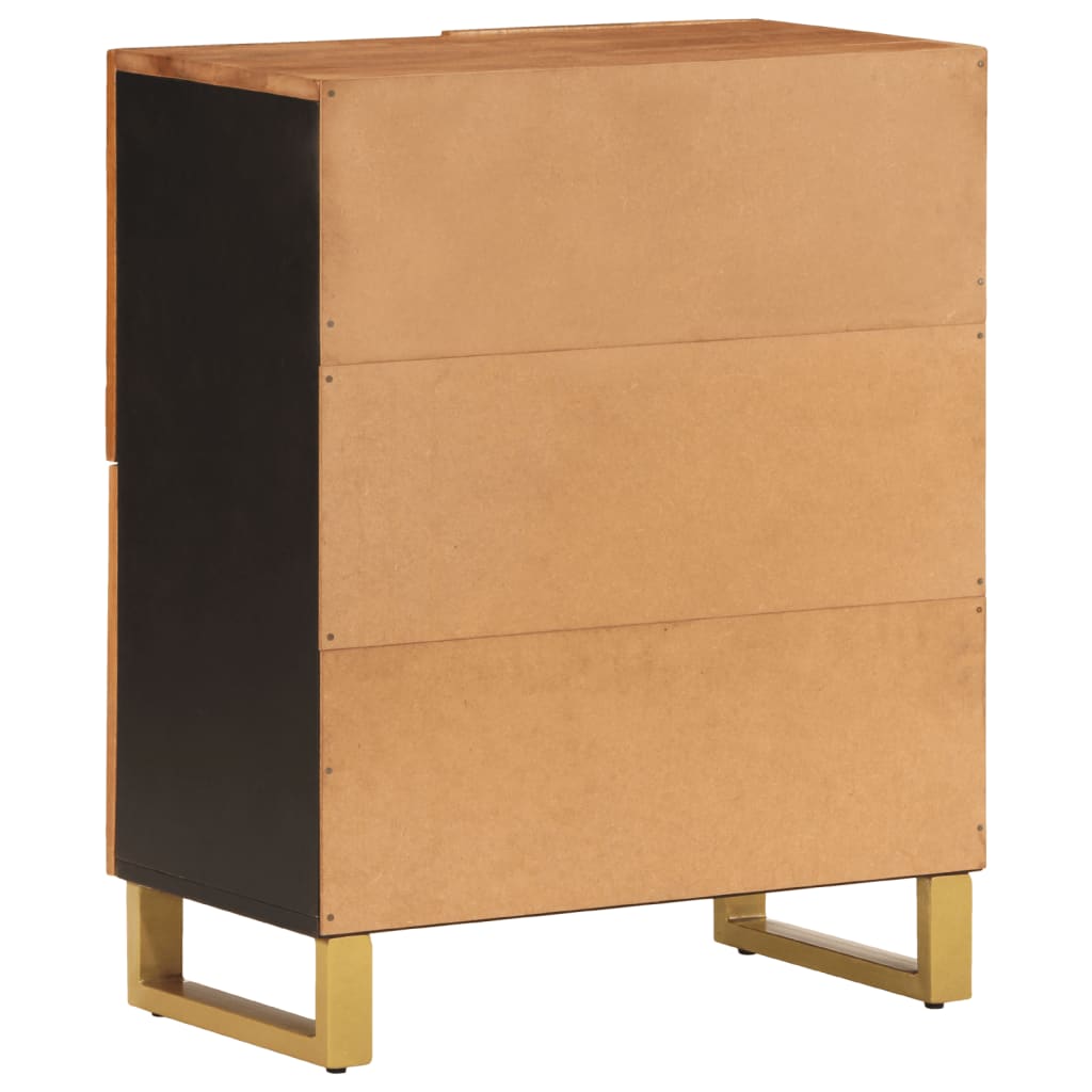 Armoire latérale marron et noir 60x33,5x75 cm bois de manguier - XIOS