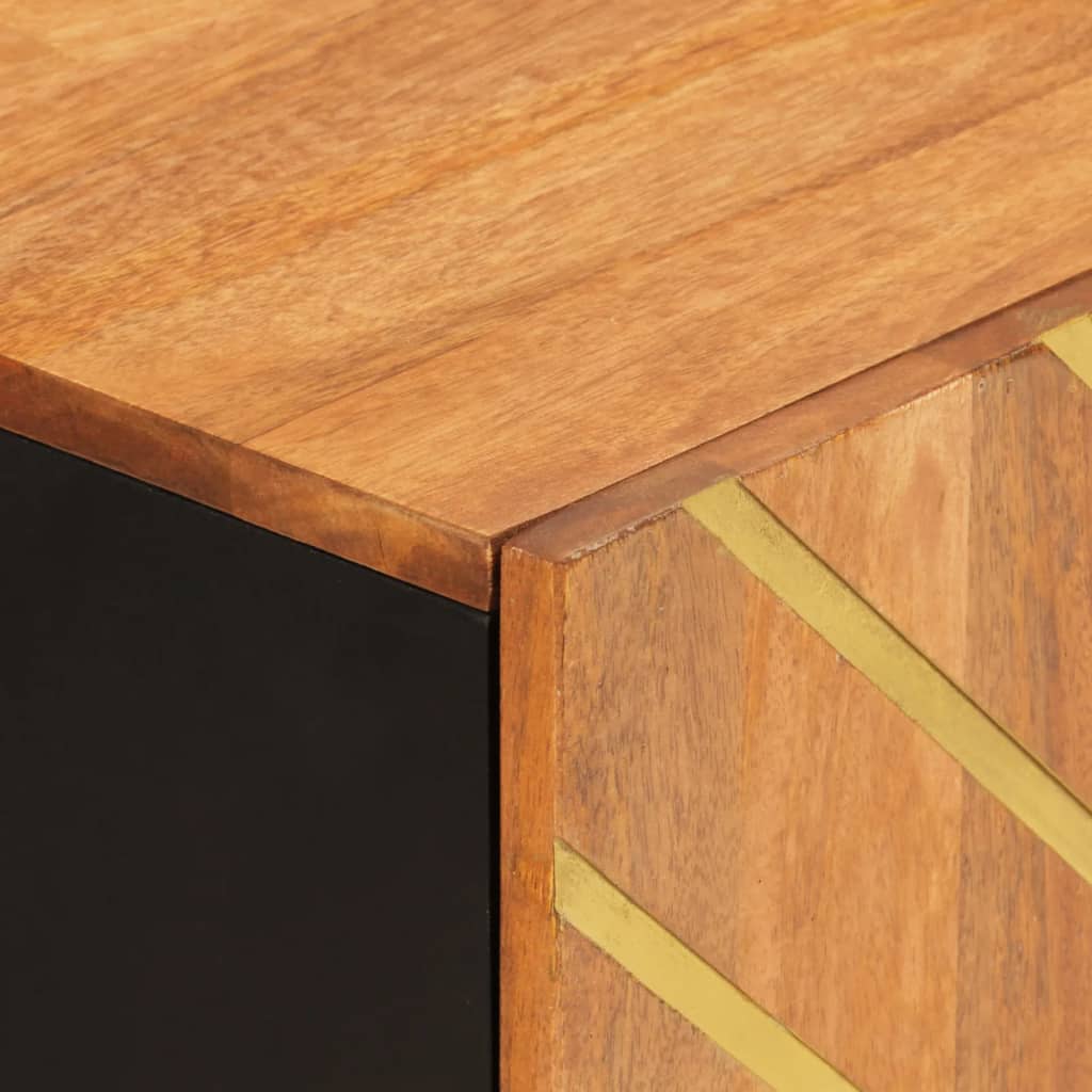 Armoire latérale marron et noir 60x33,5x75 cm bois de manguier - XIOS