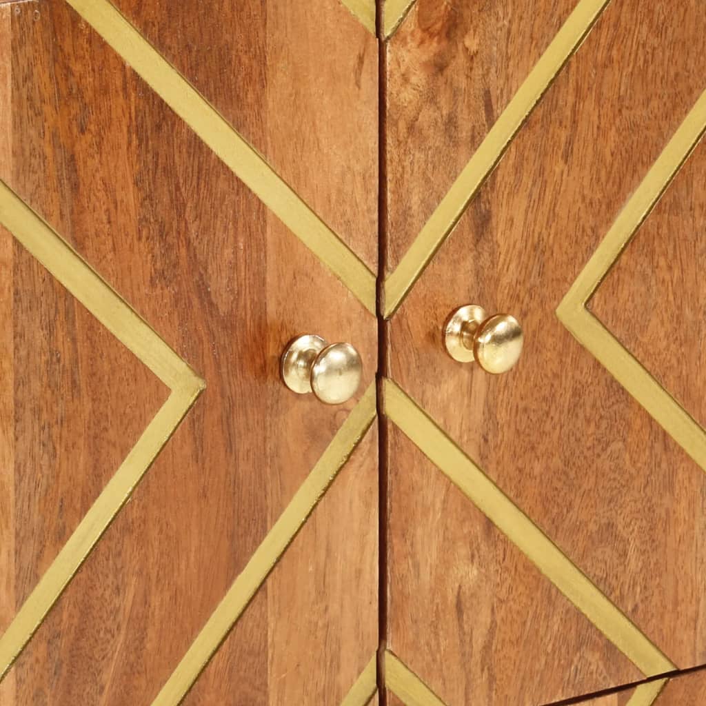 Armoire latérale marron et noir 60x33,5x75 cm bois de manguier - XIOS