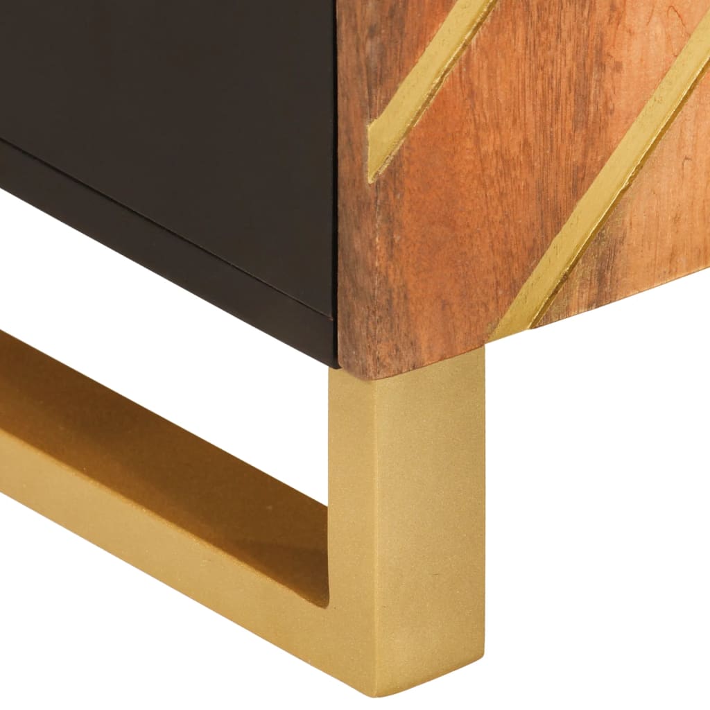 Armoire latérale marron et noir 60x33,5x75 cm bois de manguier - XIOS