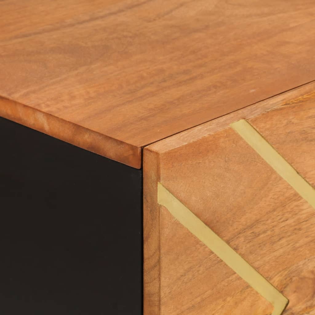 Armoire latérale marron et noir 80x33,5x75 cm bois de manguier - XIOS