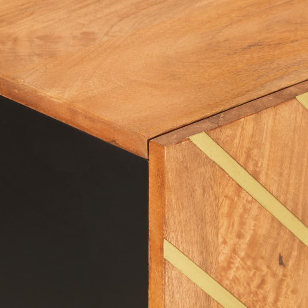 Armoire latérale marron et noir 90x33,5x75 cm bois de manguier - XIOS