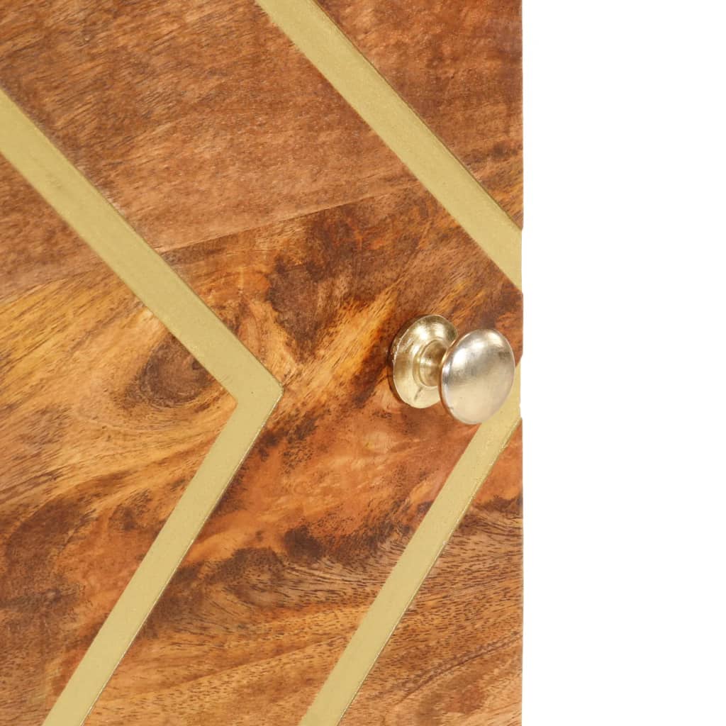 Buffet marron et noir 40x33,5x110 cm bois massif de manguier - XIOS