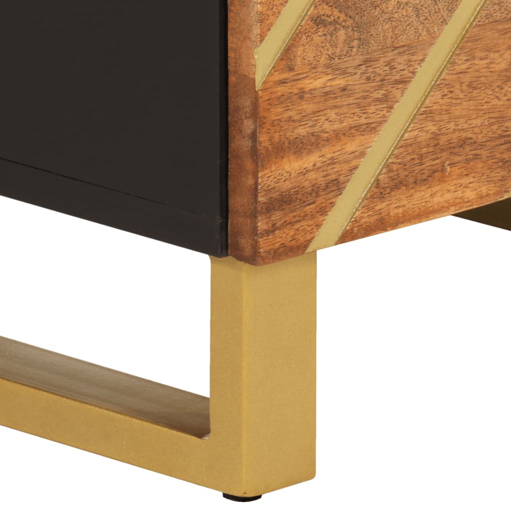 Buffet marron et noir 40x33,5x110 cm bois massif de manguier - XIOS