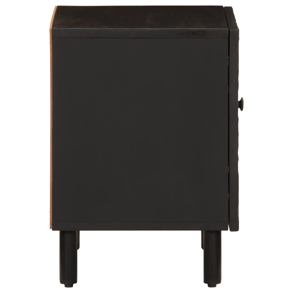 Table de chevet noir 40x33x46 cm bois de manguier solide - XIOS