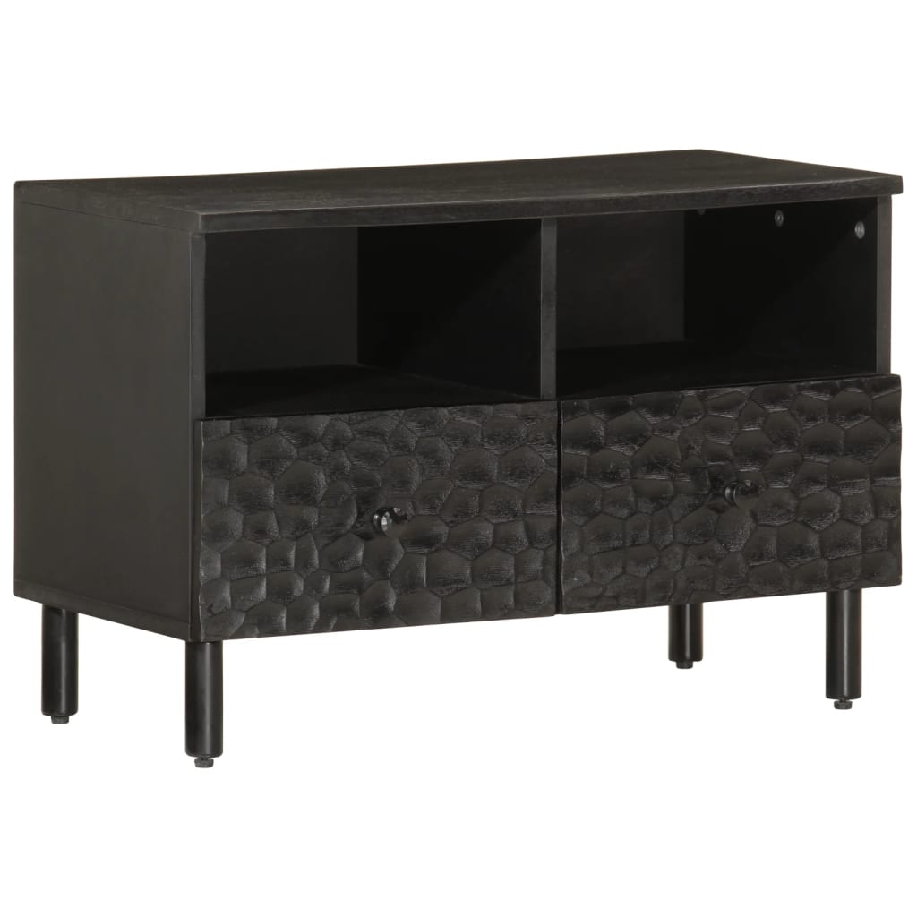 Meuble TV noir 70x33x46 cm bois massif de manguier - XIOS