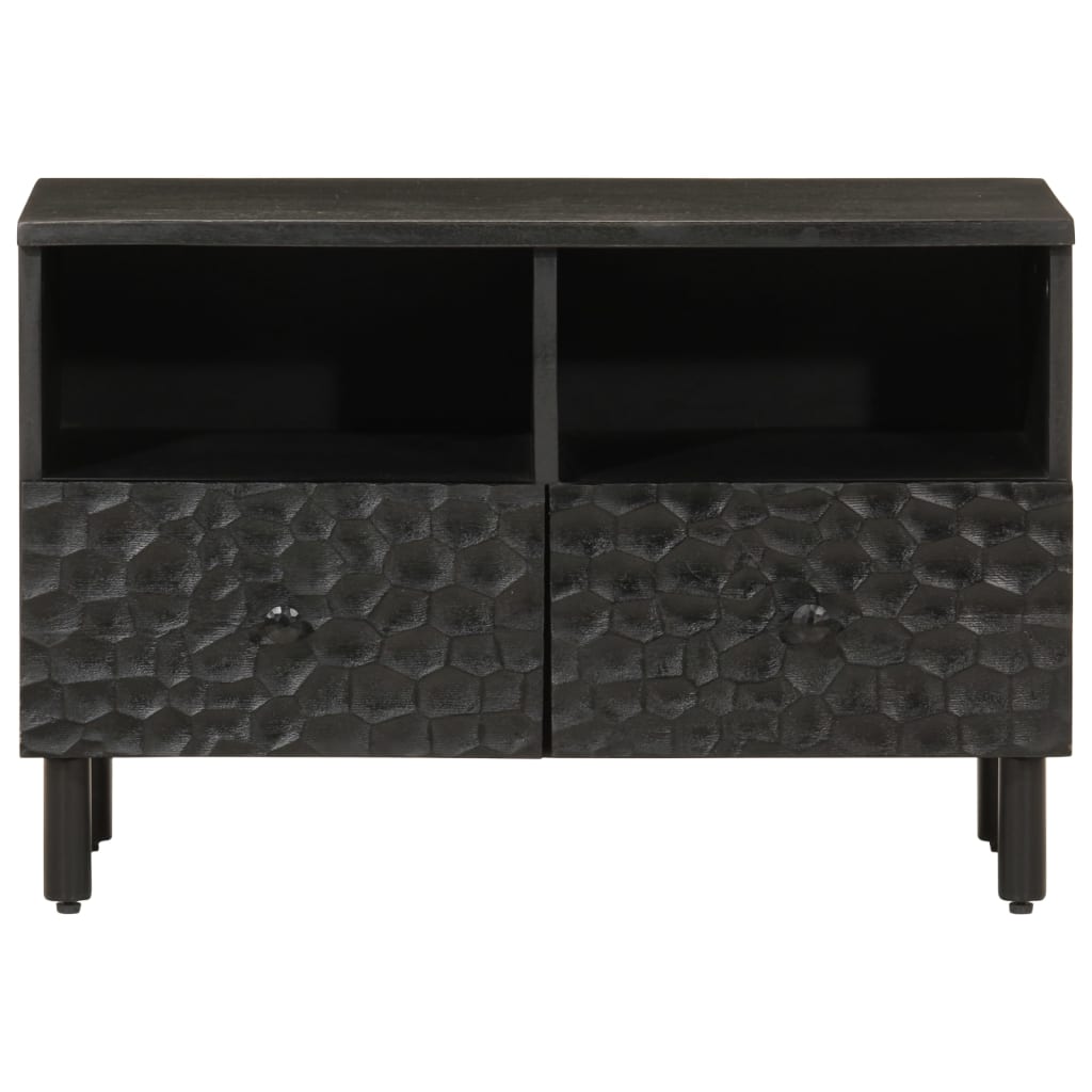 Meuble TV noir 70x33x46 cm bois massif de manguier - XIOS