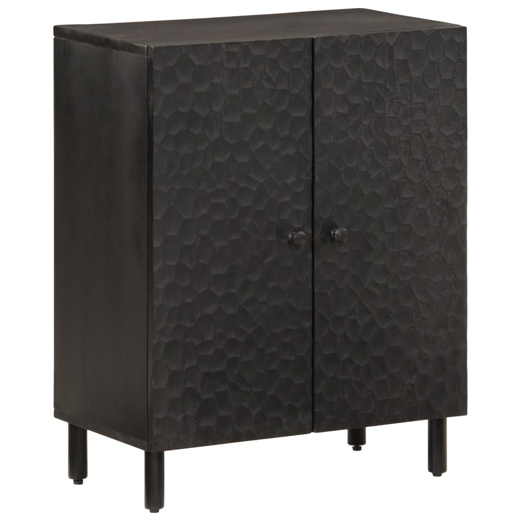 Armoire latérale noir 60x33x75 cm bois massif de manguier - XIOS