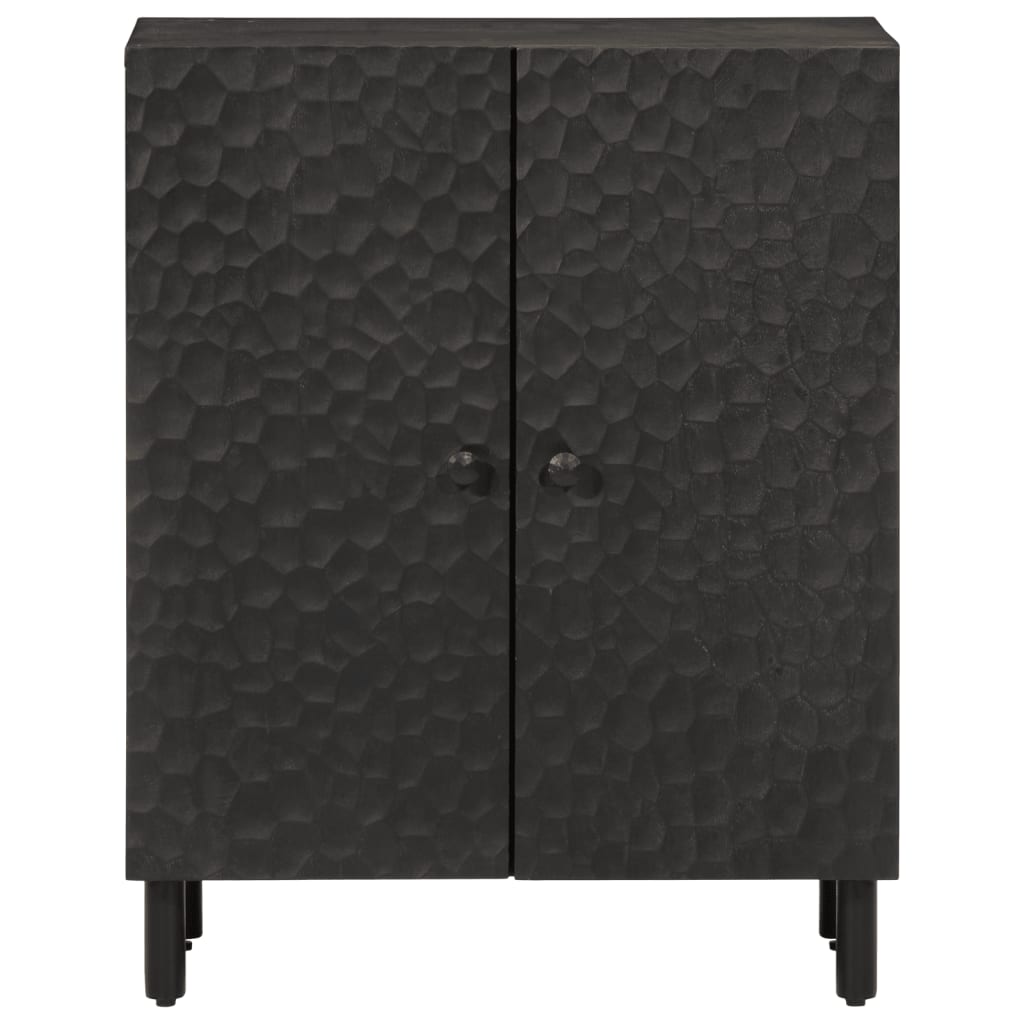 Armoire latérale noir 60x33x75 cm bois massif de manguier - XIOS