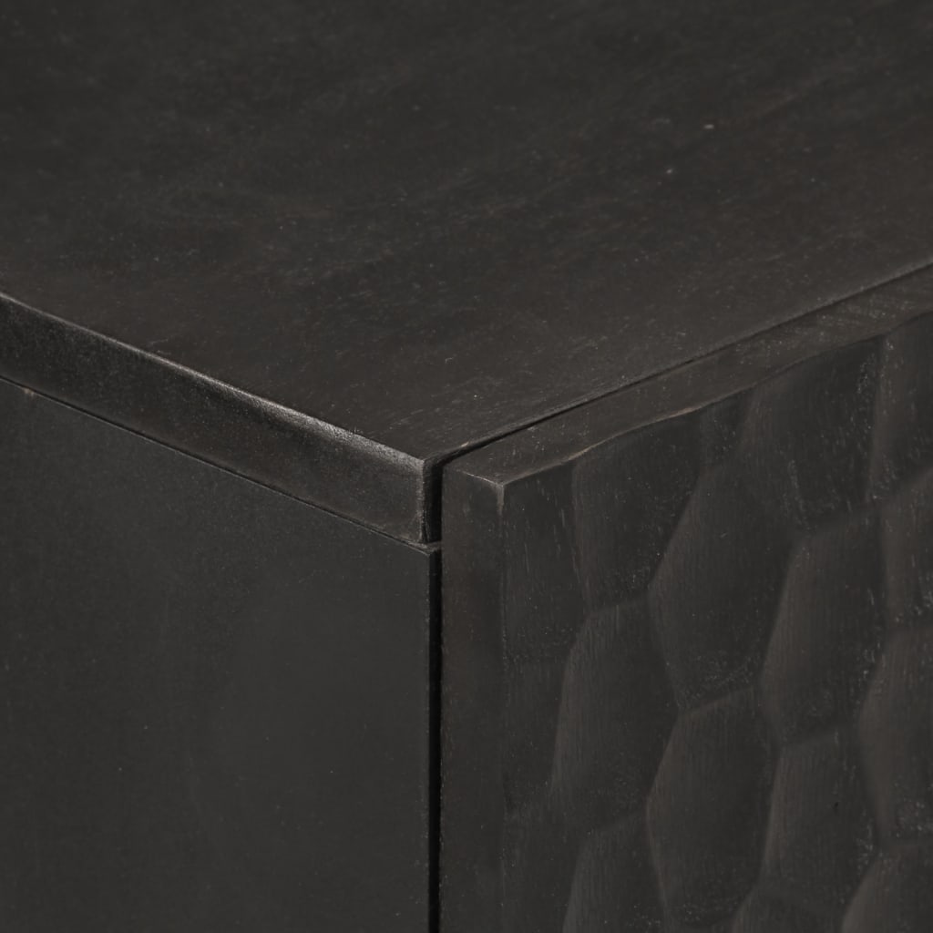 Armoire latérale noir 60x33x75 cm bois massif de manguier - XIOS