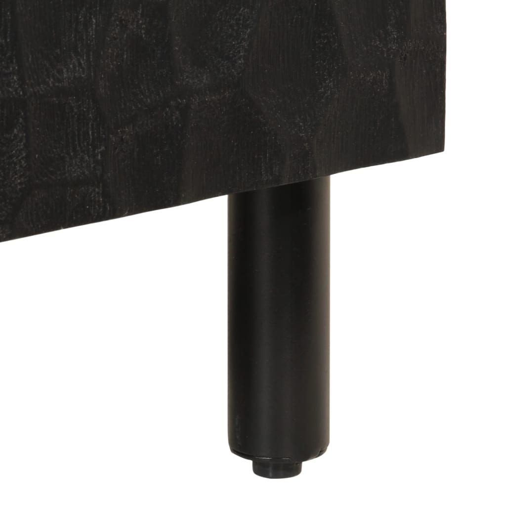 Armoire latérale noir 60x33x75 cm bois massif de manguier - XIOS