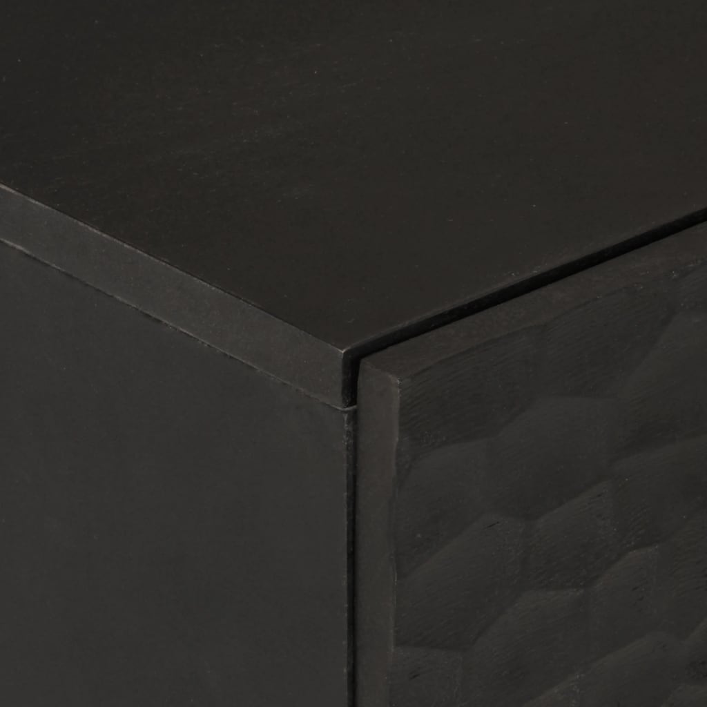 Armoire latérale noir 60x33x75 cm bois massif de manguier - XIOS