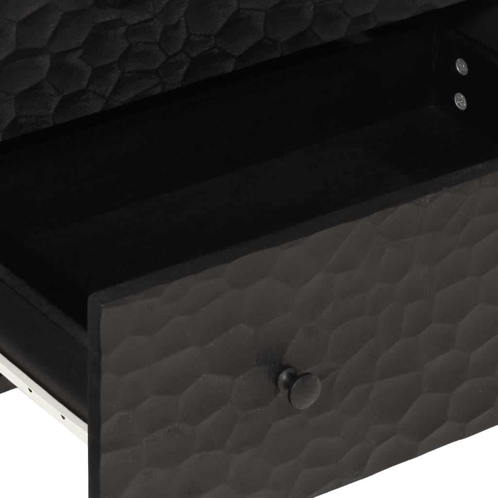 Armoire latérale noir 60x33x75 cm bois massif de manguier - XIOS