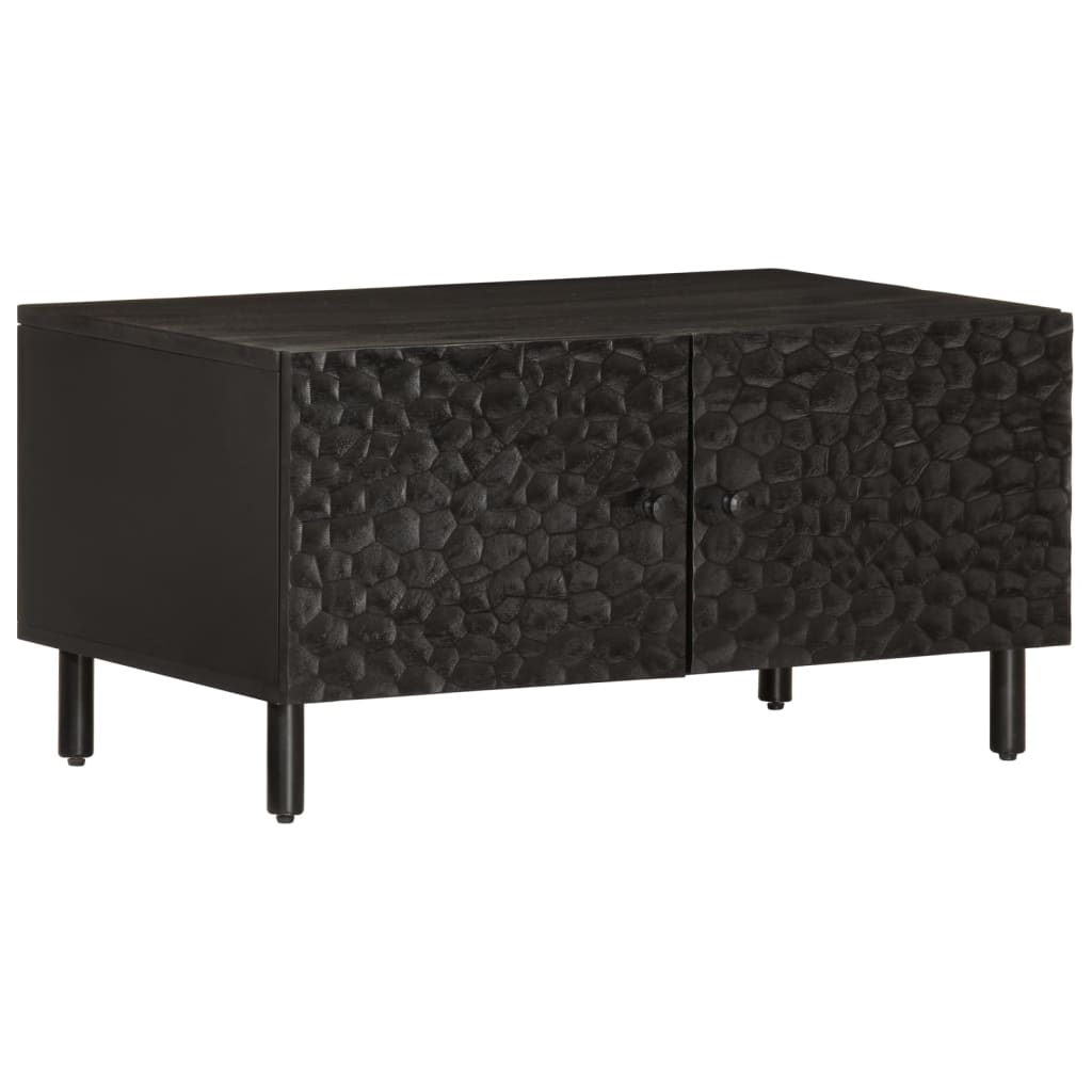 Table basse noir 80x50x40 cm bois massif de manguier - XIOS
