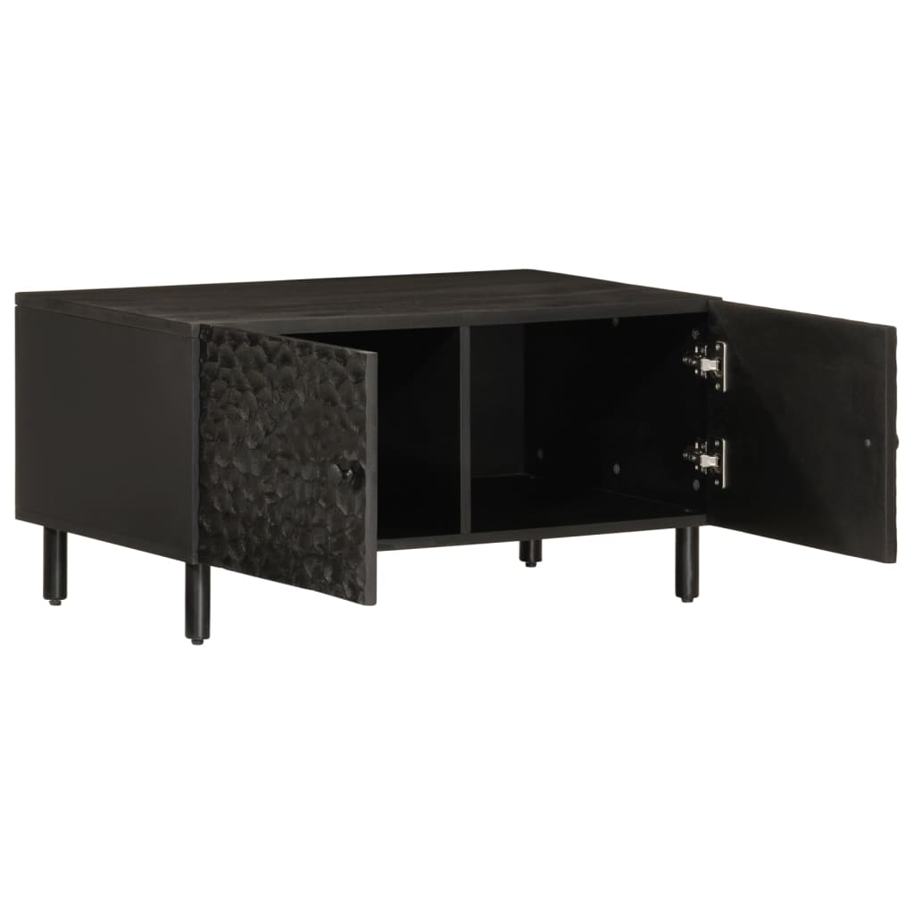 Table basse noir 80x50x40 cm bois massif de manguier - XIOS