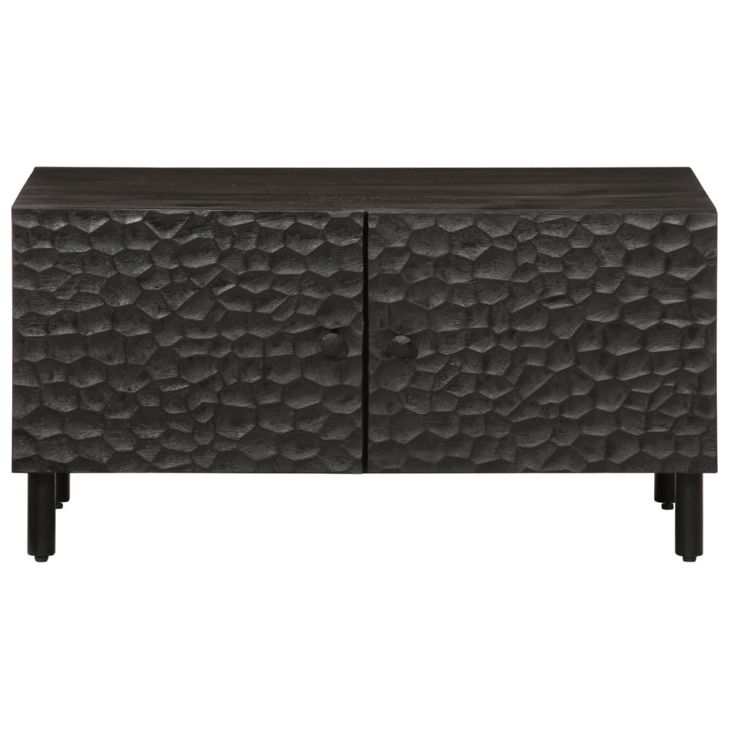 Table basse noir 80x50x40 cm bois massif de manguier - XIOS