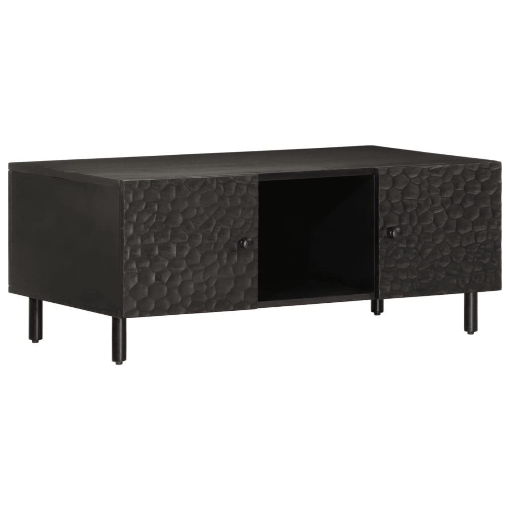 Table basse noir 100x54x40 cm bois massif de manguier - XIOS