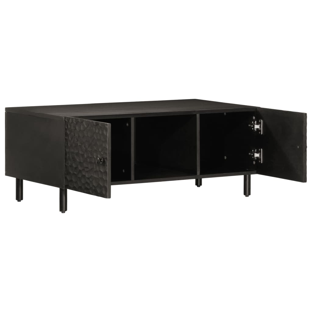 Table basse noir 100x54x40 cm bois massif de manguier - XIOS