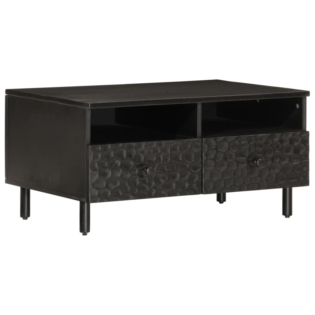 Table basse noir 80x54x40 cm bois massif de manguier - XIOS