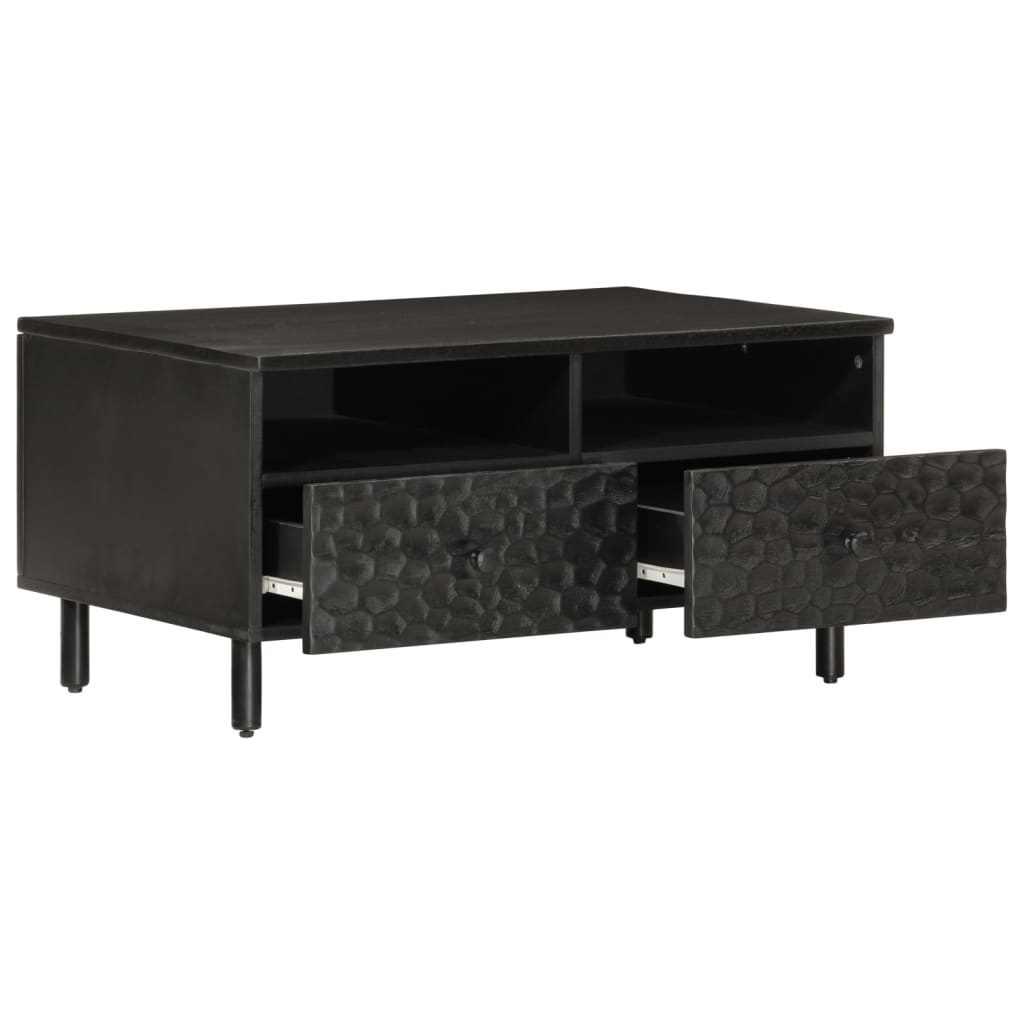 Table basse noir 80x54x40 cm bois massif de manguier - XIOS