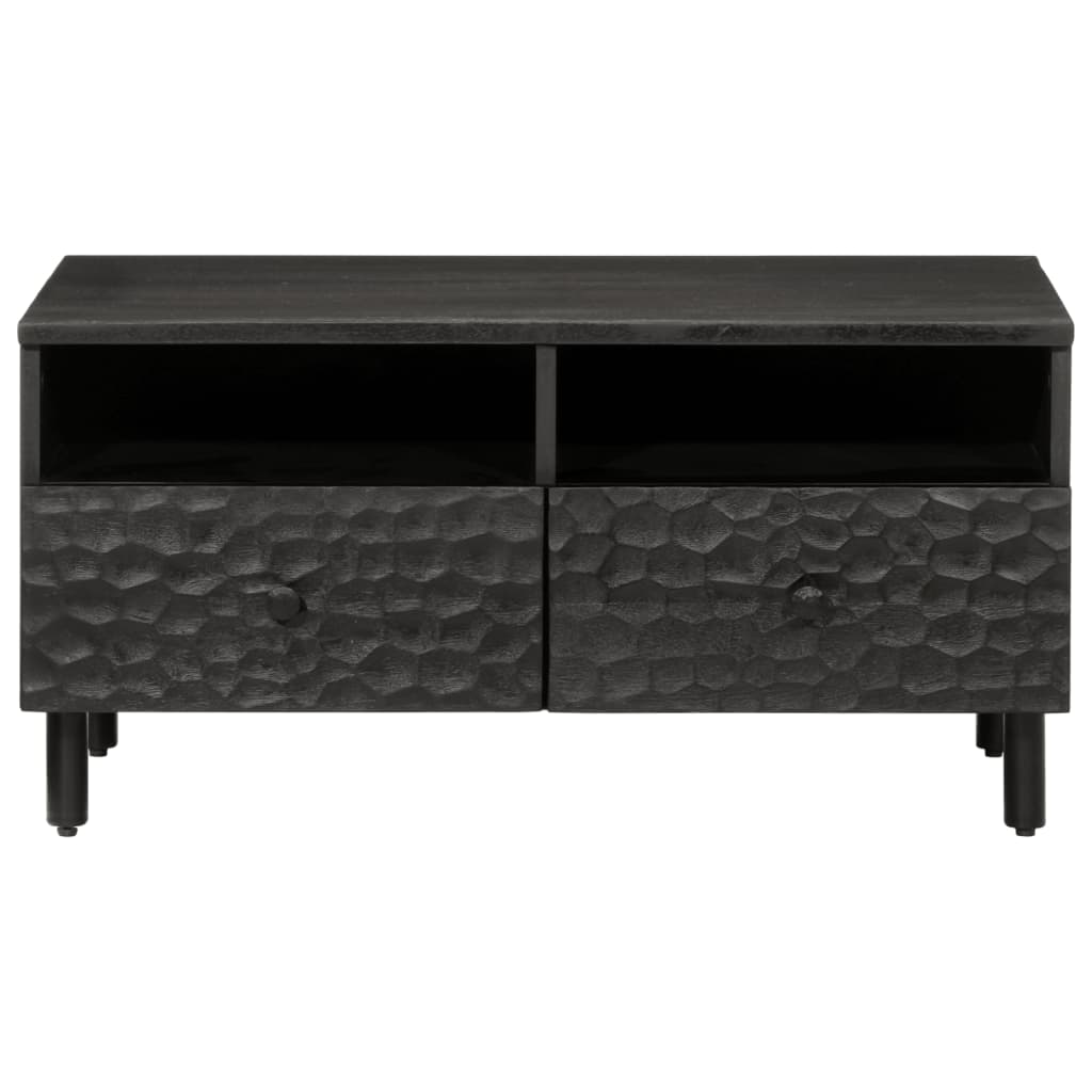 Table basse noir 80x54x40 cm bois massif de manguier - XIOS