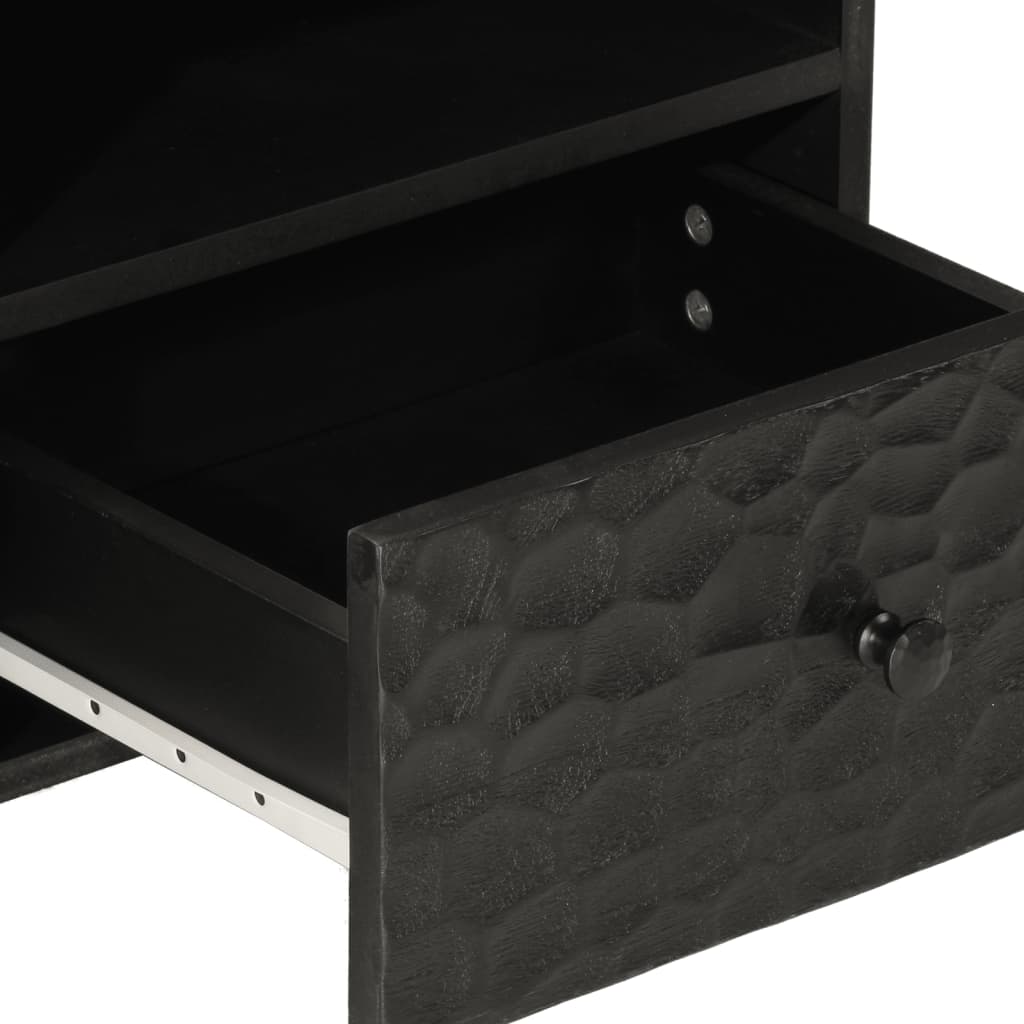 Table basse noir 80x54x40 cm bois massif de manguier - XIOS