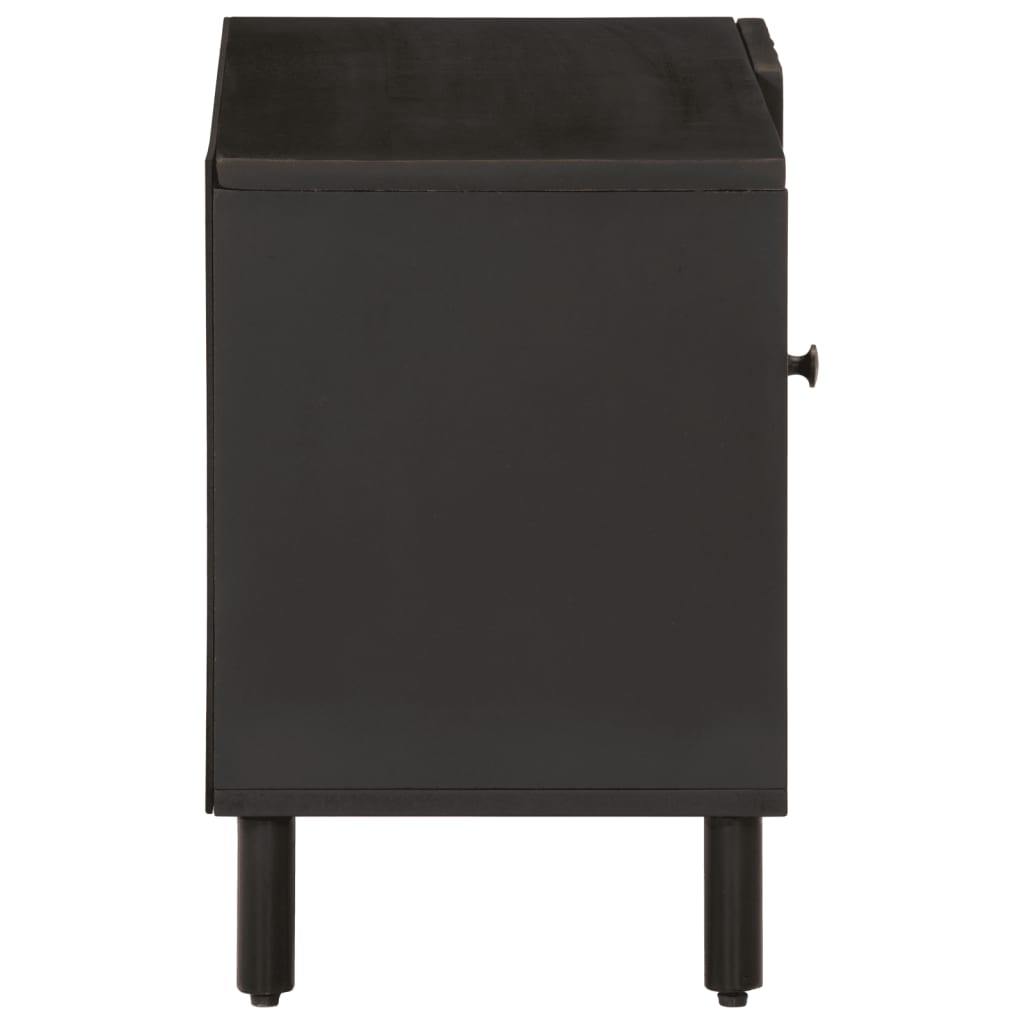 Meuble TV noir 80x31x46 cm bois massif de manguier Meubles TV vidaXL   