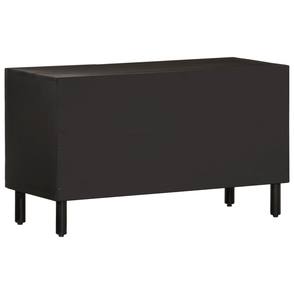 Meuble TV noir 80x31x46 cm bois massif de manguier Meubles TV vidaXL   
