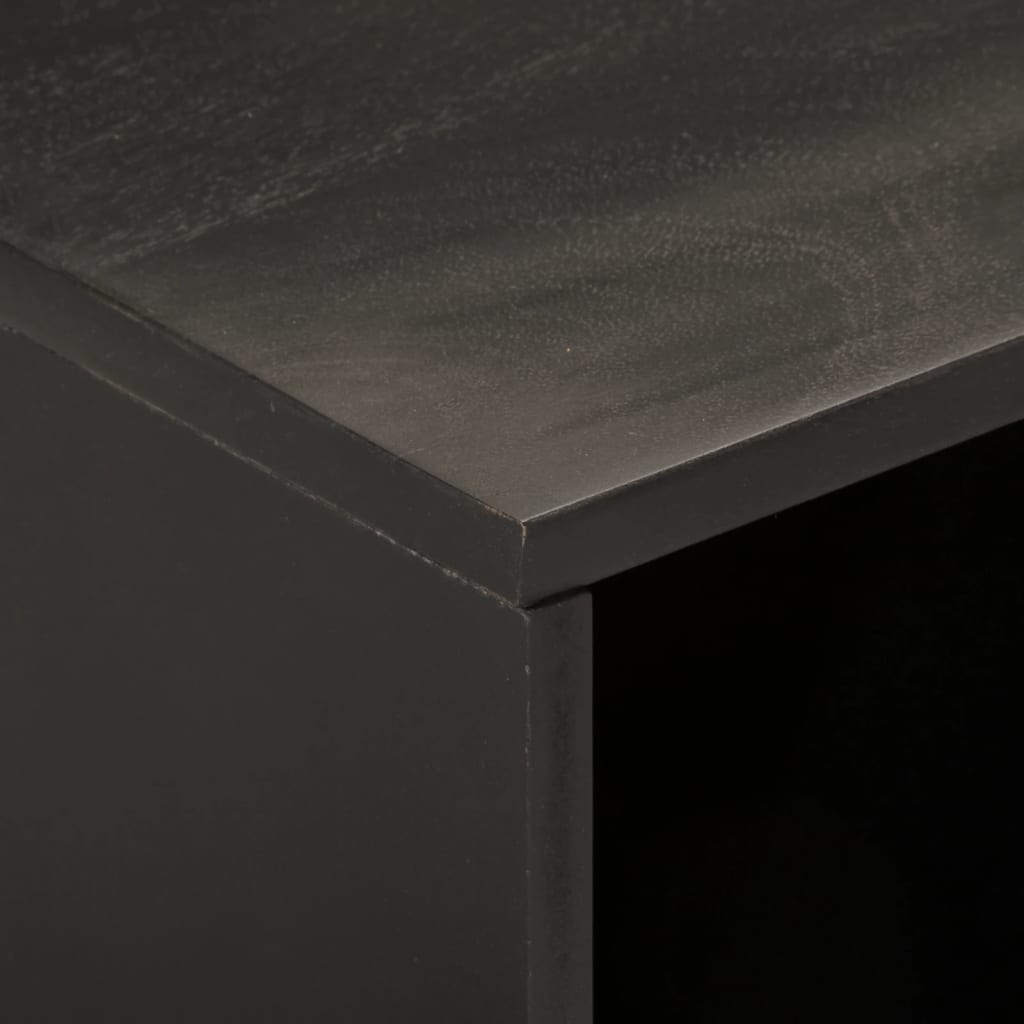 Meuble TV noir 80x31x46 cm bois massif de manguier Meubles TV vidaXL   