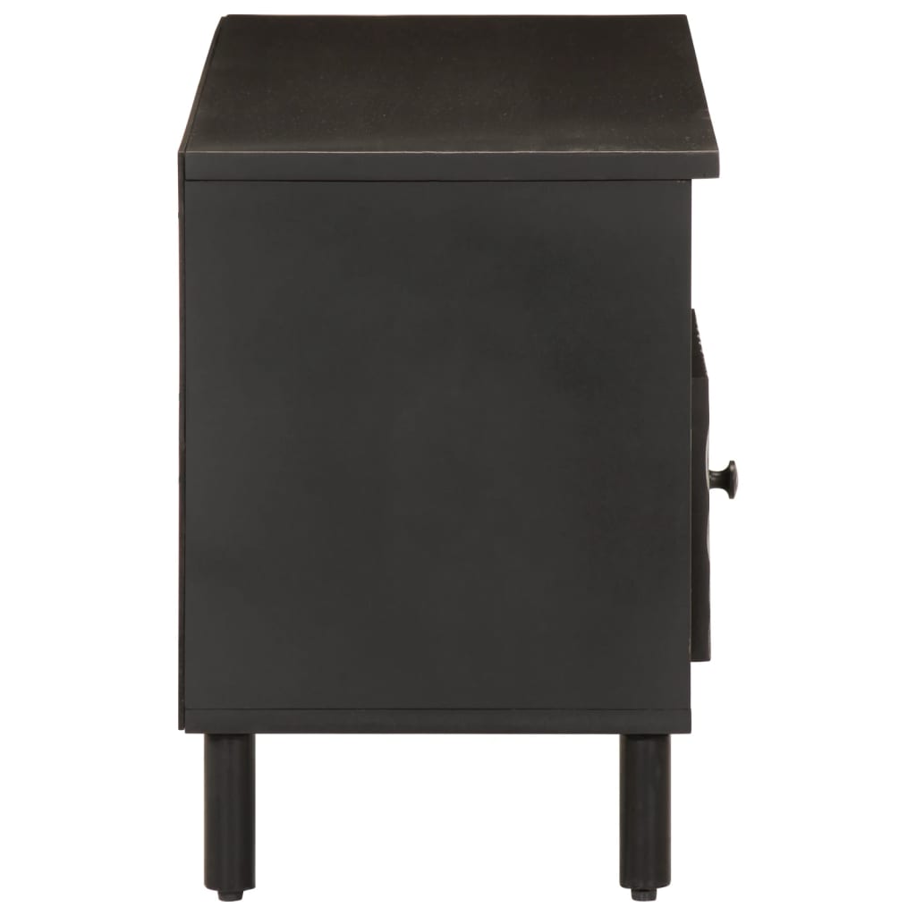 Meuble TV noir 100x33x46 cm bois massif de manguier Meubles TV vidaXL   