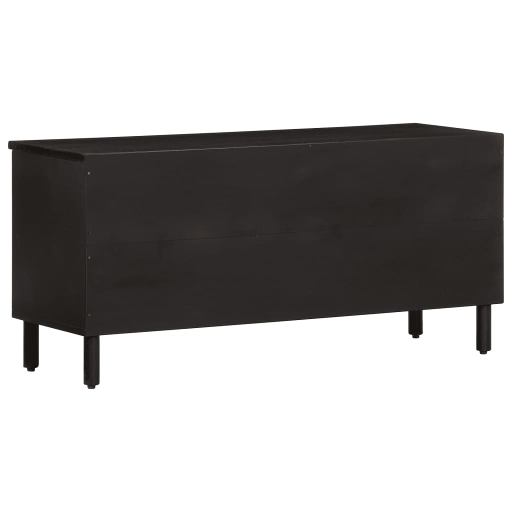 Meuble TV noir 100x33x46 cm bois massif de manguier Meubles TV vidaXL   