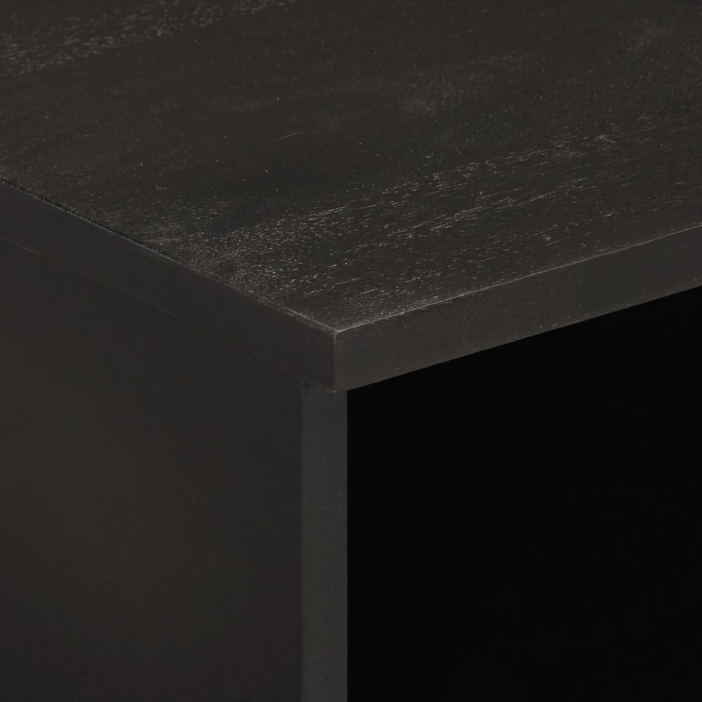 Meuble TV noir 100x33x46 cm bois massif de manguier Meubles TV vidaXL   
