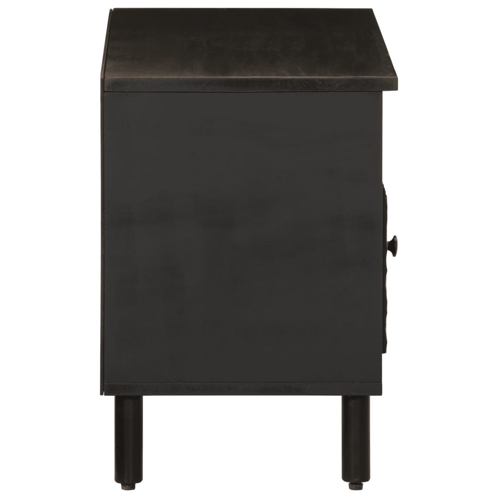 Meuble TV noir 80x33x46 cm bois massif de manguier Meubles TV vidaXL   
