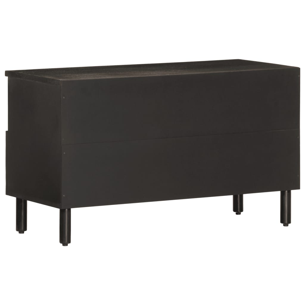 Meuble TV noir 80x33x46 cm bois massif de manguier Meubles TV vidaXL   