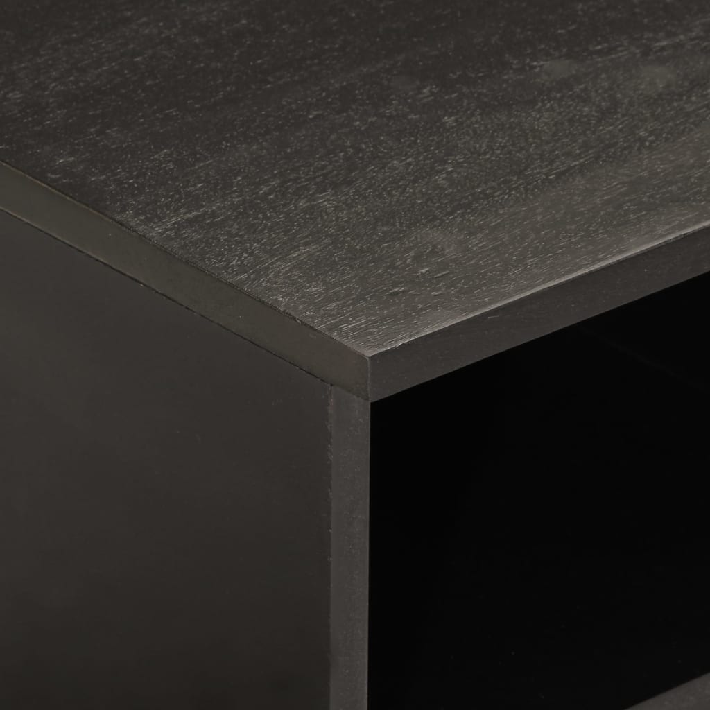 Meuble TV noir 80x33x46 cm bois massif de manguier Meubles TV vidaXL   