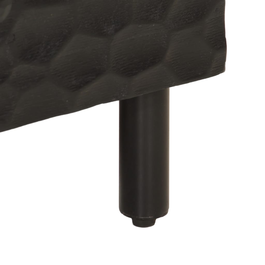 Meuble TV noir 80x33x46 cm bois massif de manguier Meubles TV vidaXL   