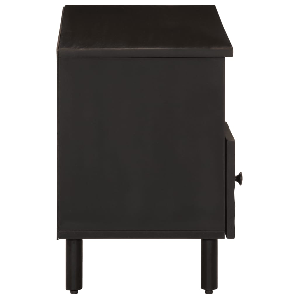 Meuble TV noir 100x33x46 cm bois massif de manguier Meubles TV vidaXL   