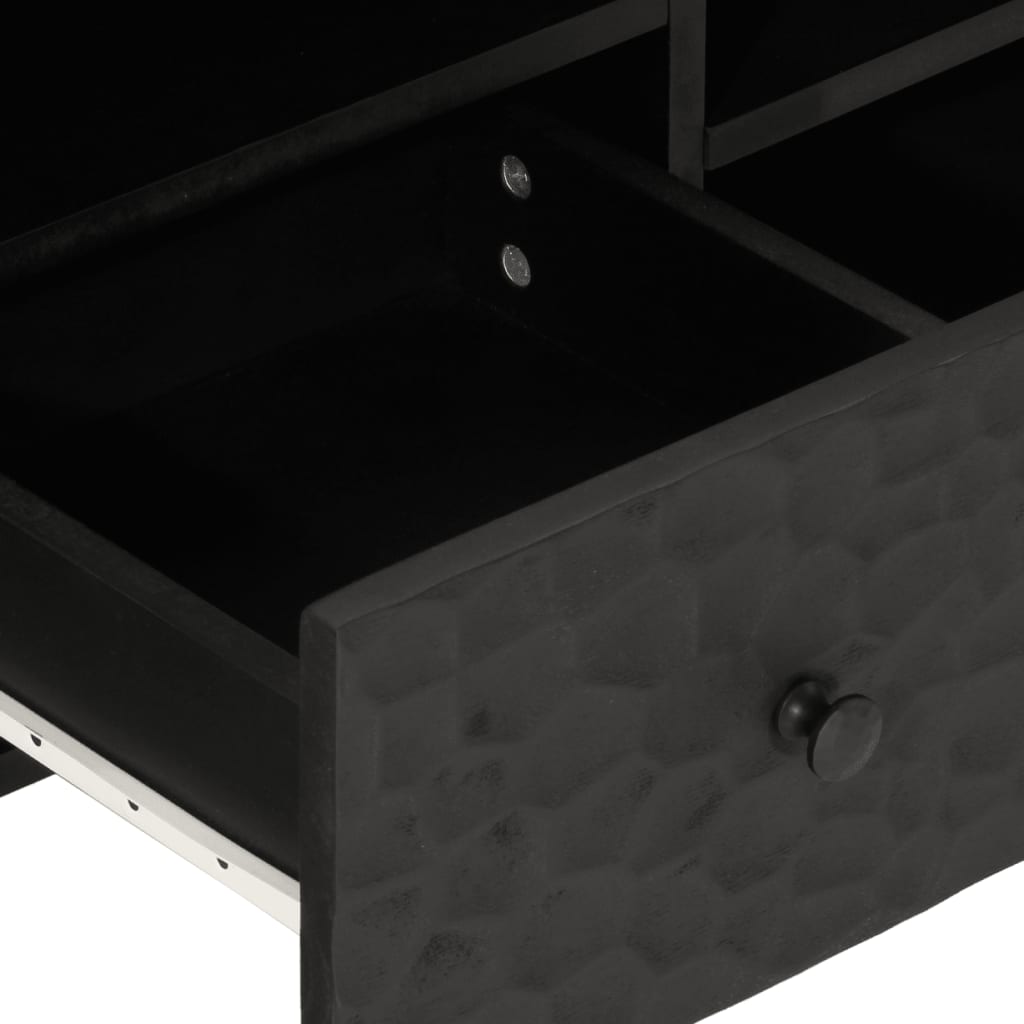 Meuble TV noir 100x33x46 cm bois massif de manguier Meubles TV vidaXL   
