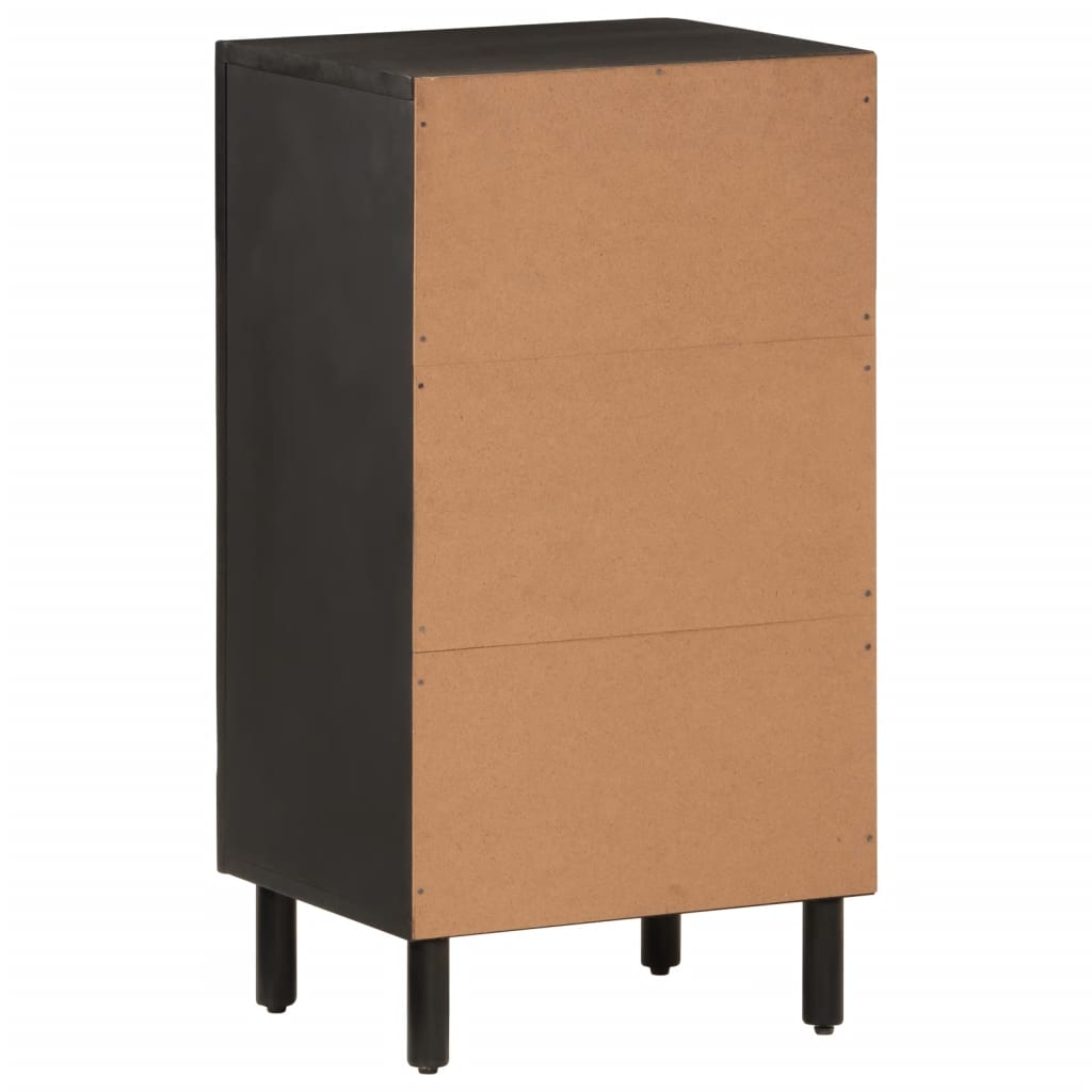 Armoire latérale noir 40x33x75 cm bois massif de manguier - XIOS