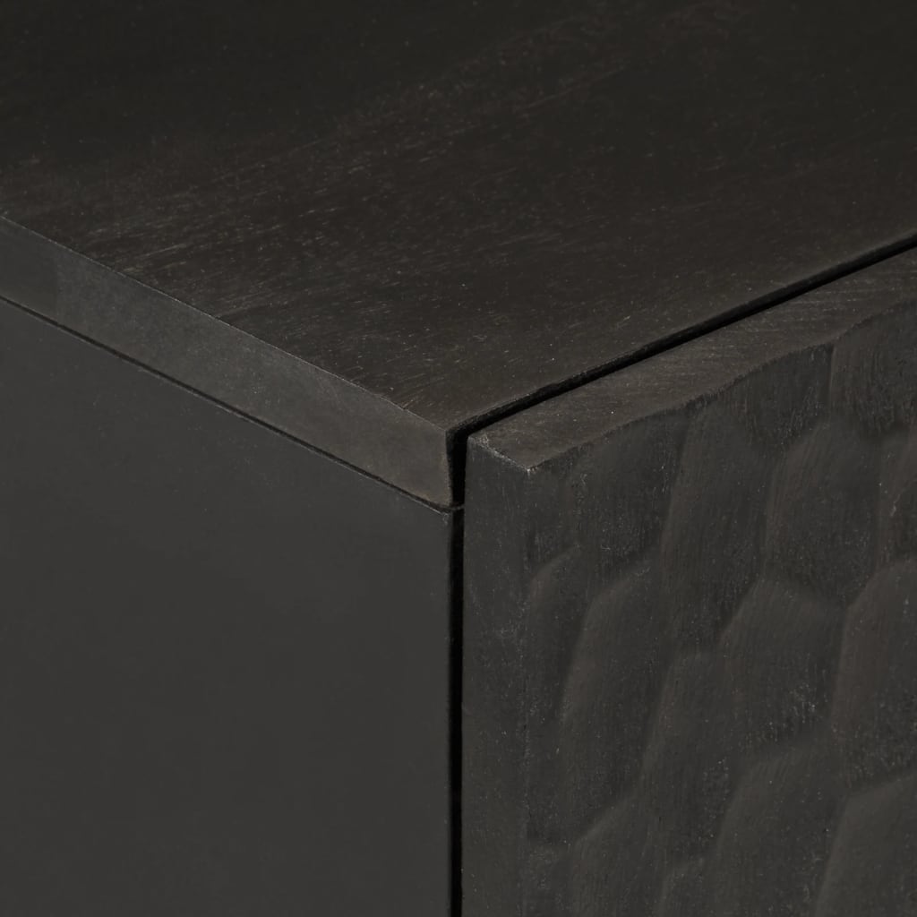 Armoire latérale noir 40x33x75 cm bois massif de manguier - XIOS