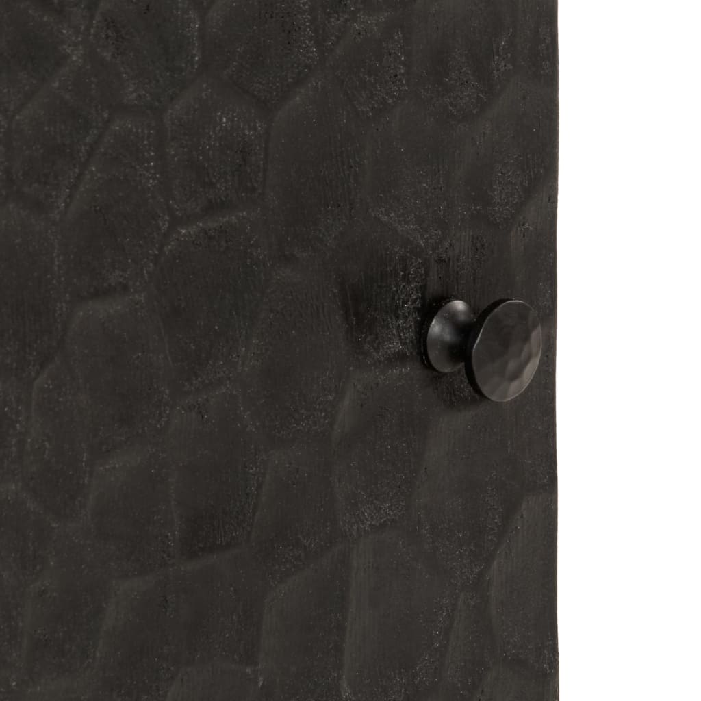 Armoire latérale noir 40x33x75 cm bois massif de manguier - XIOS