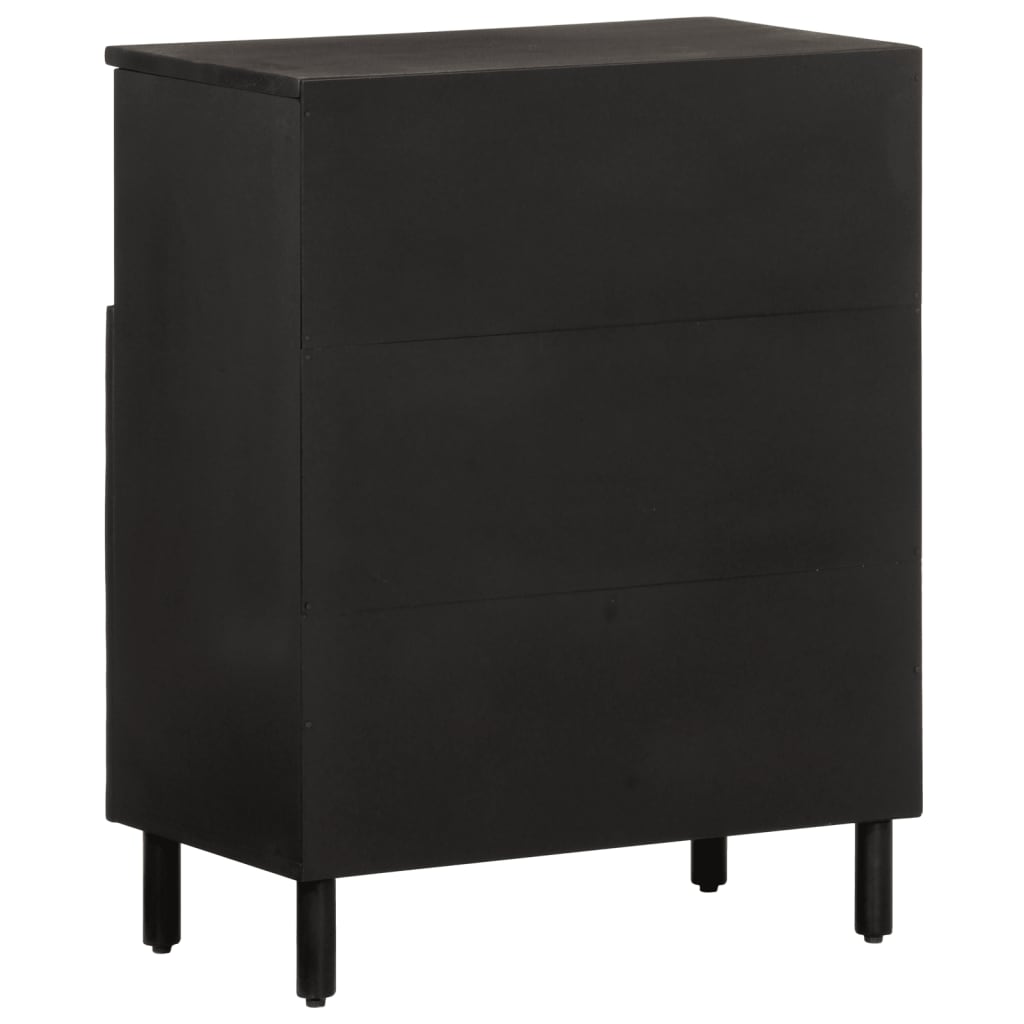 Armoire latérale noir 60x33x75 cm bois massif de manguier - XIOS